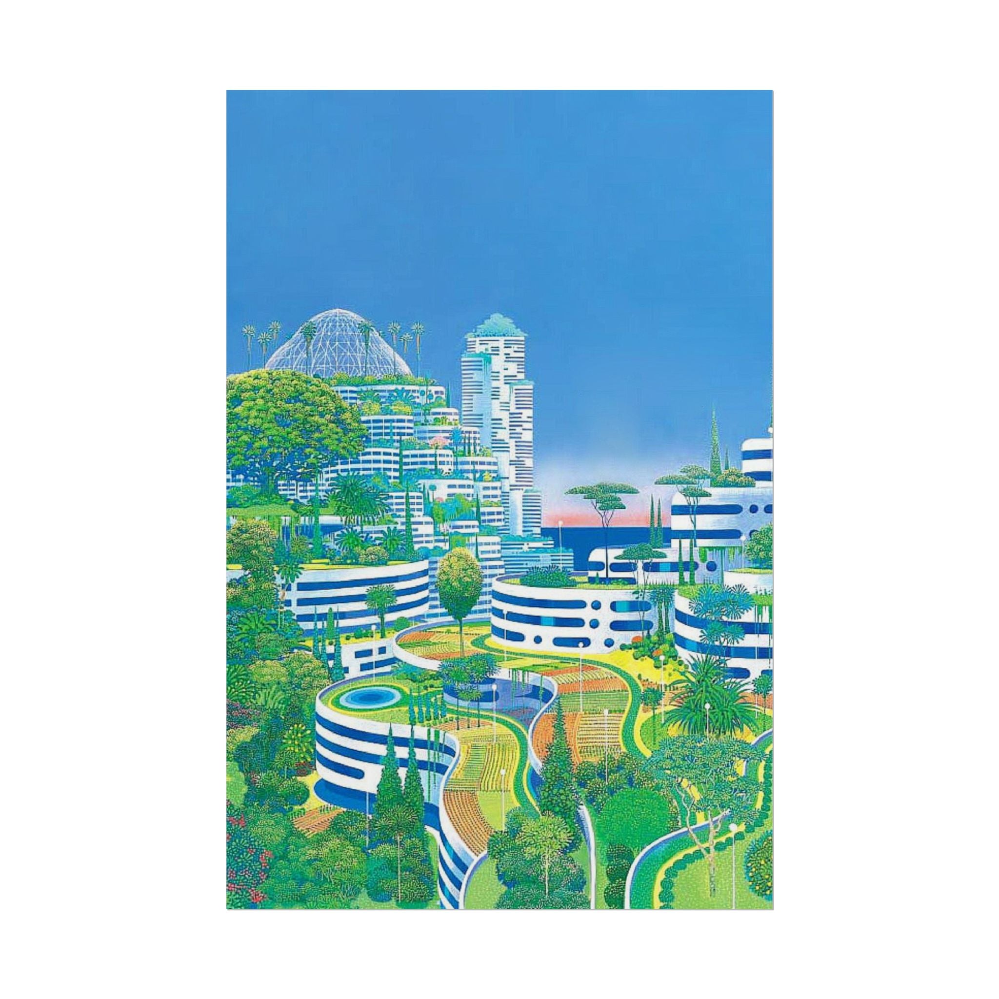 Solarpunk Cityscape Poster