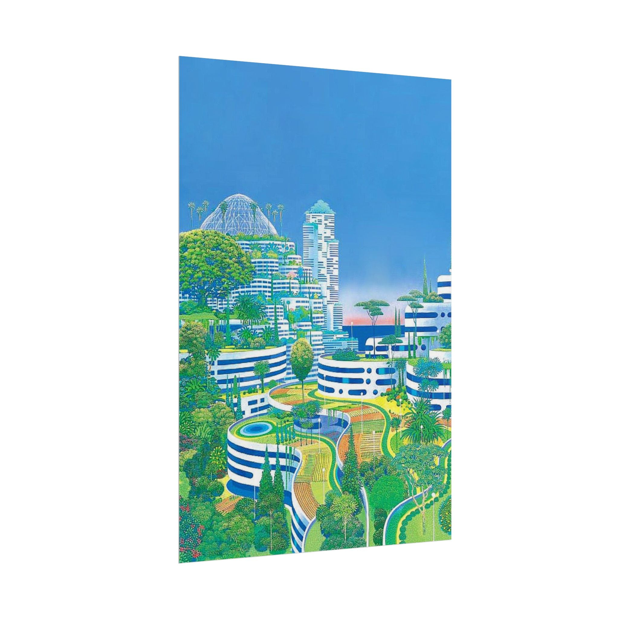 Solarpunk Cityscape Poster