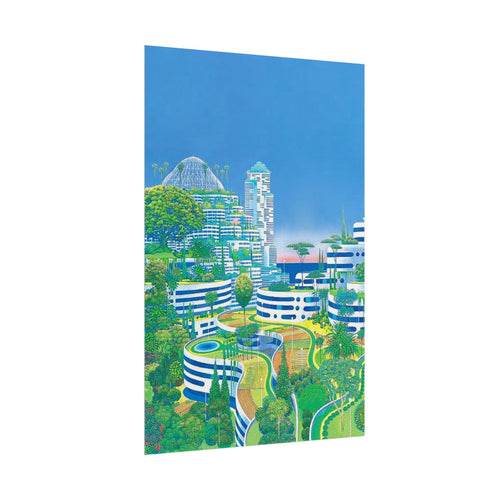 Solarpunk Cityscape Poster