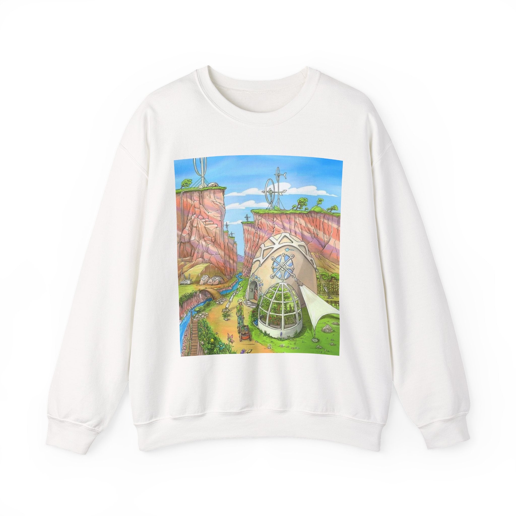 Solarpunk Cozy Dome House Sweatshirt
