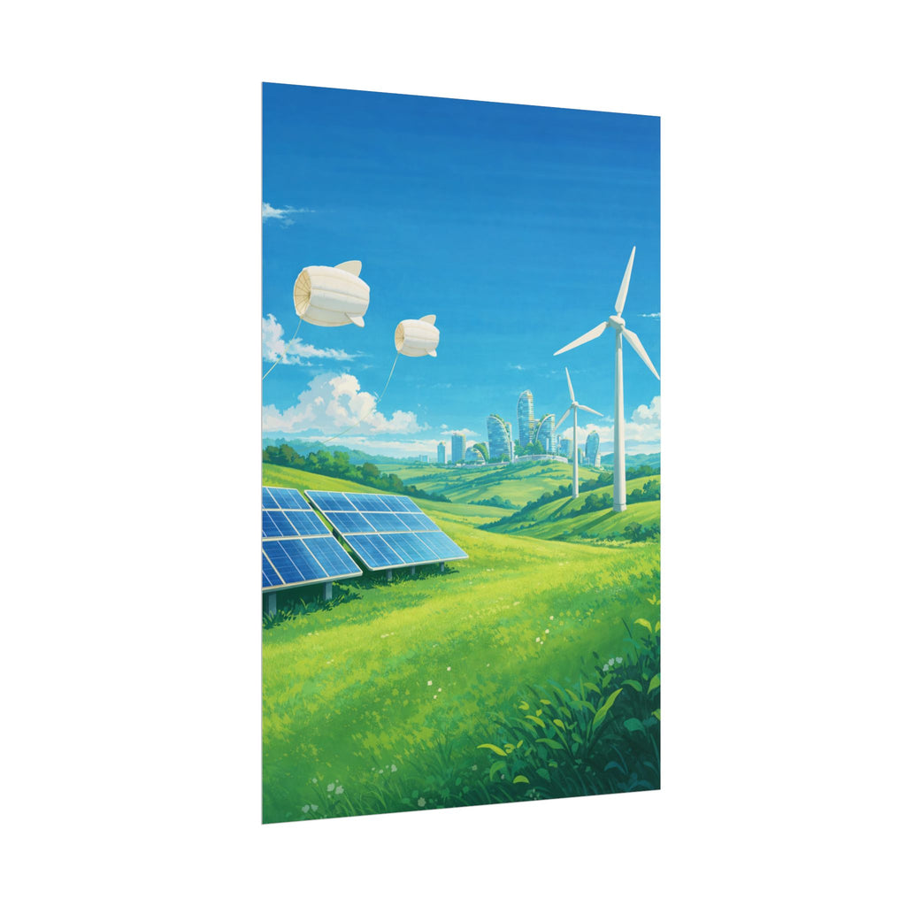 Solarpunk Landscape Poster