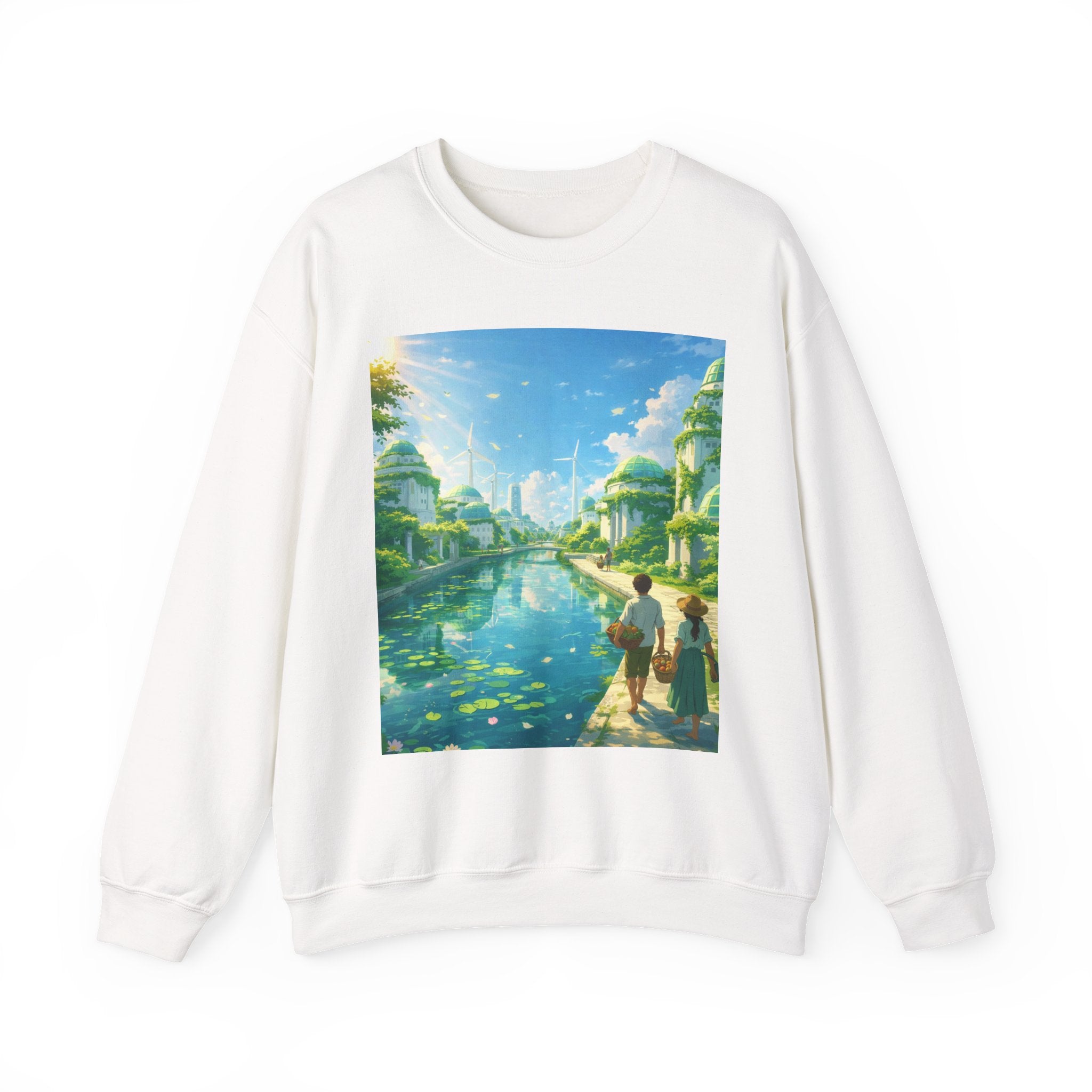 Solarpunk Sunlit Canal Sweatshirt