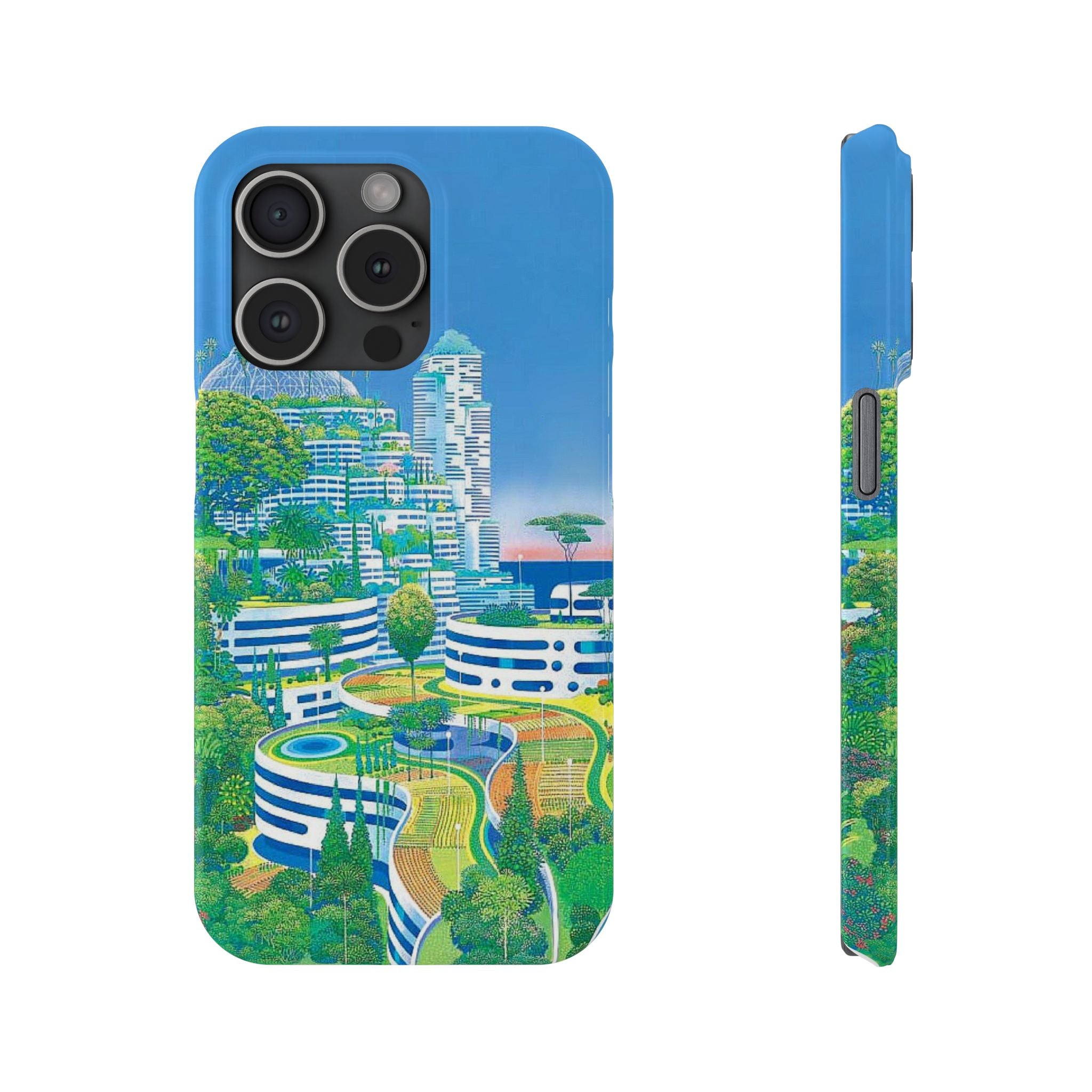 Solarpunk Cityscape iPhone Case