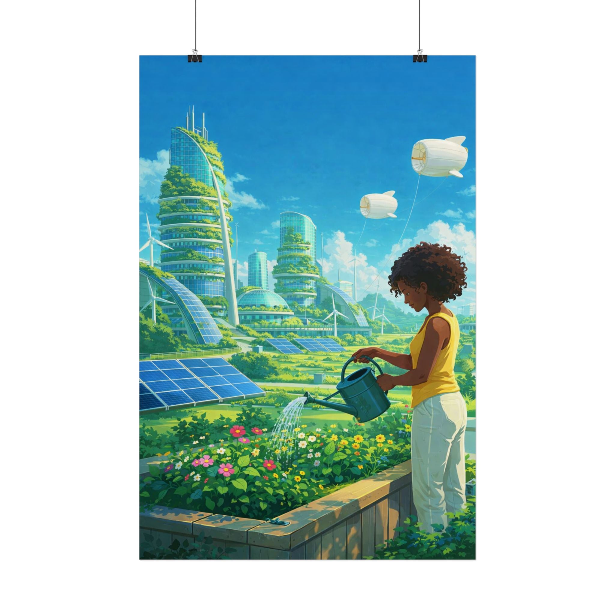 Solarpunk Eco Futurism Poster
