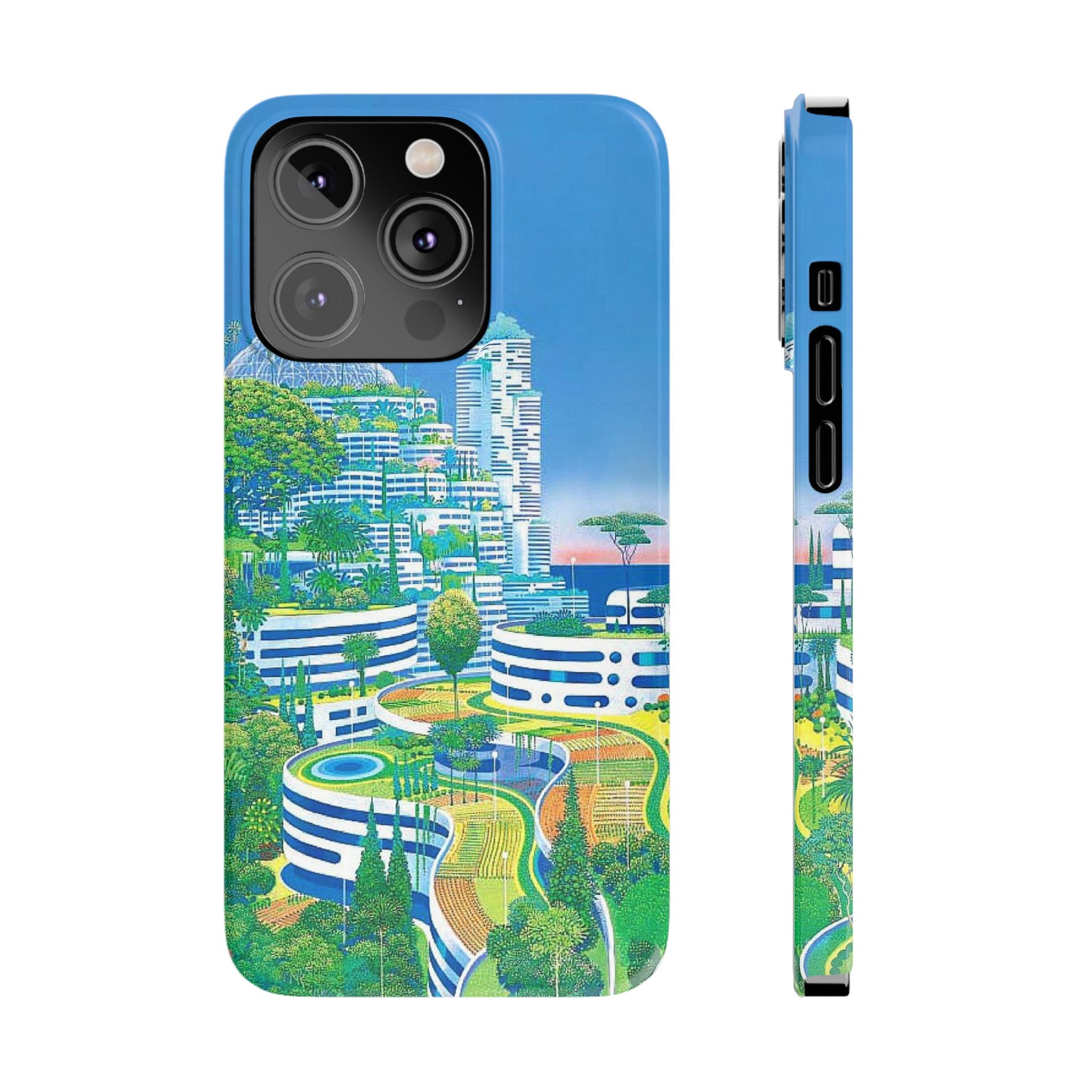 Solarpunk Cityscape iPhone Case